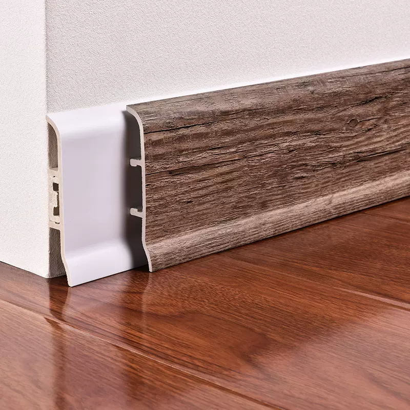 定制加工家装建材装饰线板条SPC地板配件PVC踢脚线踢脚板生产厂家