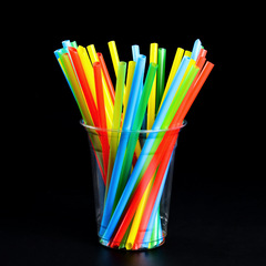 Disposable beverage straws PP color plastic straws juice milk tea thick straws smoothie slender straws wholesale