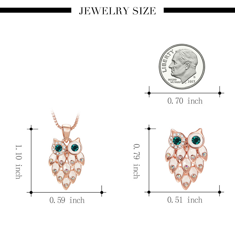 Owl Earrings and Necklace Set