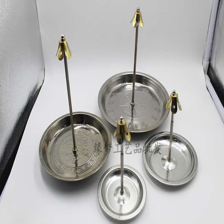 不锈钢檀香盘子塔香盘特大号大号中号小号|ms