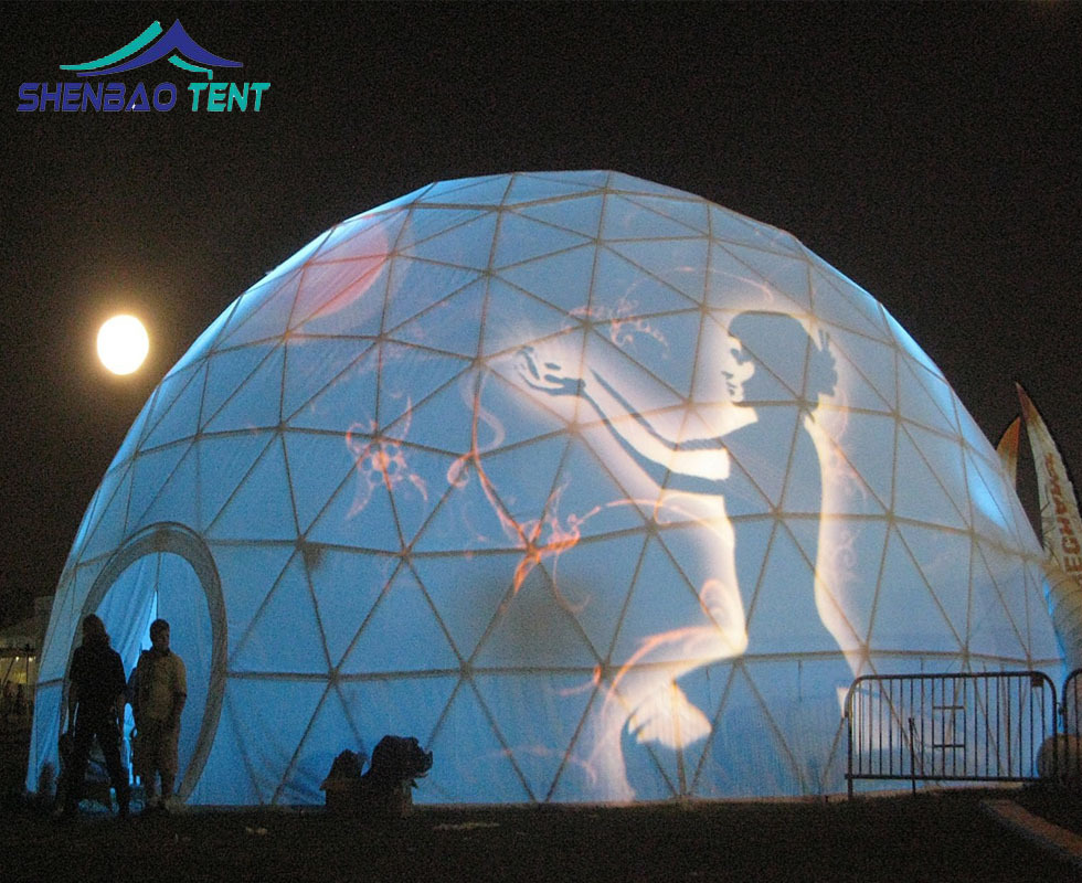 投影幕布户外球形活动篷房 定制商业聚会洽谈室圆形半球篷房