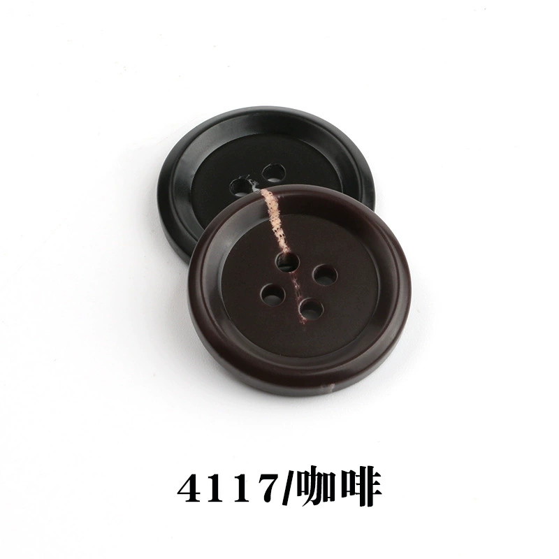 Spot wholesale resin pattern button suit button round edge four-eye coat windbreaker suit jacket button 4100