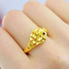 Brass jewelry, fashionable retro ring flower-shaped, 24 carat, wholesale, city style, flowered