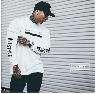 LIVE FIT健身男士秋冬跑步长袖T恤运动训练透气修身新款圆领卫衣