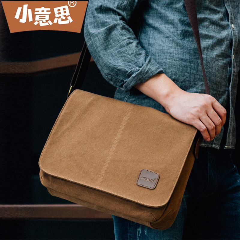 新款帆布男士单肩包 男款休闲复古斜挎包 厂家跨境专供时尚