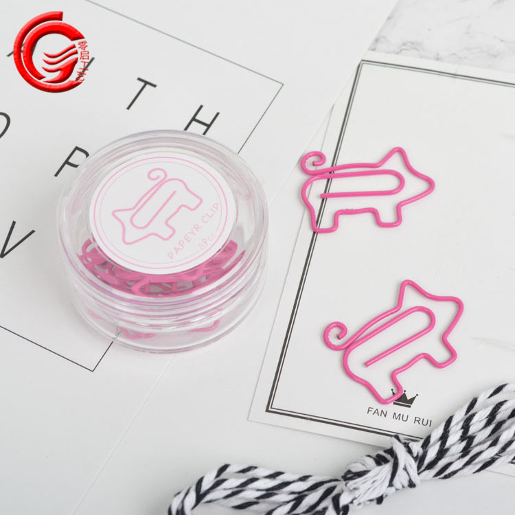 卡通小可爱创意小猪回形针跨境热卖8个小圆盒装简约办公学习用品|ms