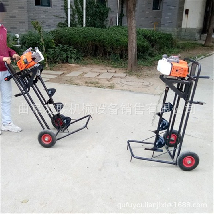 山地植树打坑机 四冲程大马力挖坑机 双人手提式冰钻汽油挖坑机59