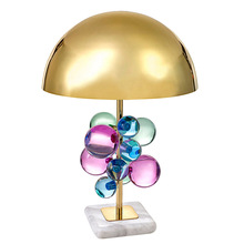 后現代創意彩色水晶圓球形設計師台燈樣板房別墅客廳卧室台燈