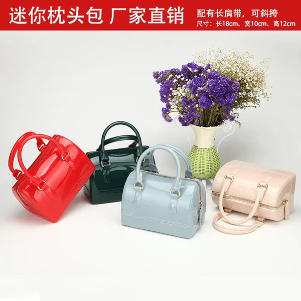2026 Spring/Summer Hot-Selling Single-Shoulder Crossbody Handbag Candy Transparent Mini Pillow Jelly Bag Casual Women's Bucket Bag