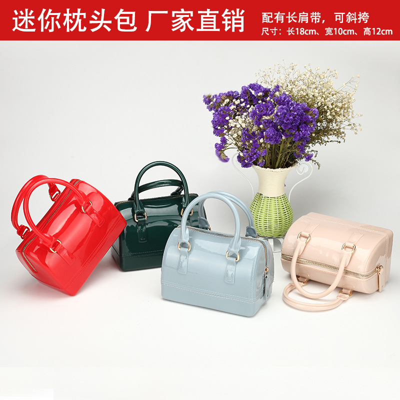 2026 Spring/Summer Hot-Selling Single-Shoulder Crossbody Handbag Candy Transparent Mini Pillow Jelly Bag Casual Women's Bucket Bag