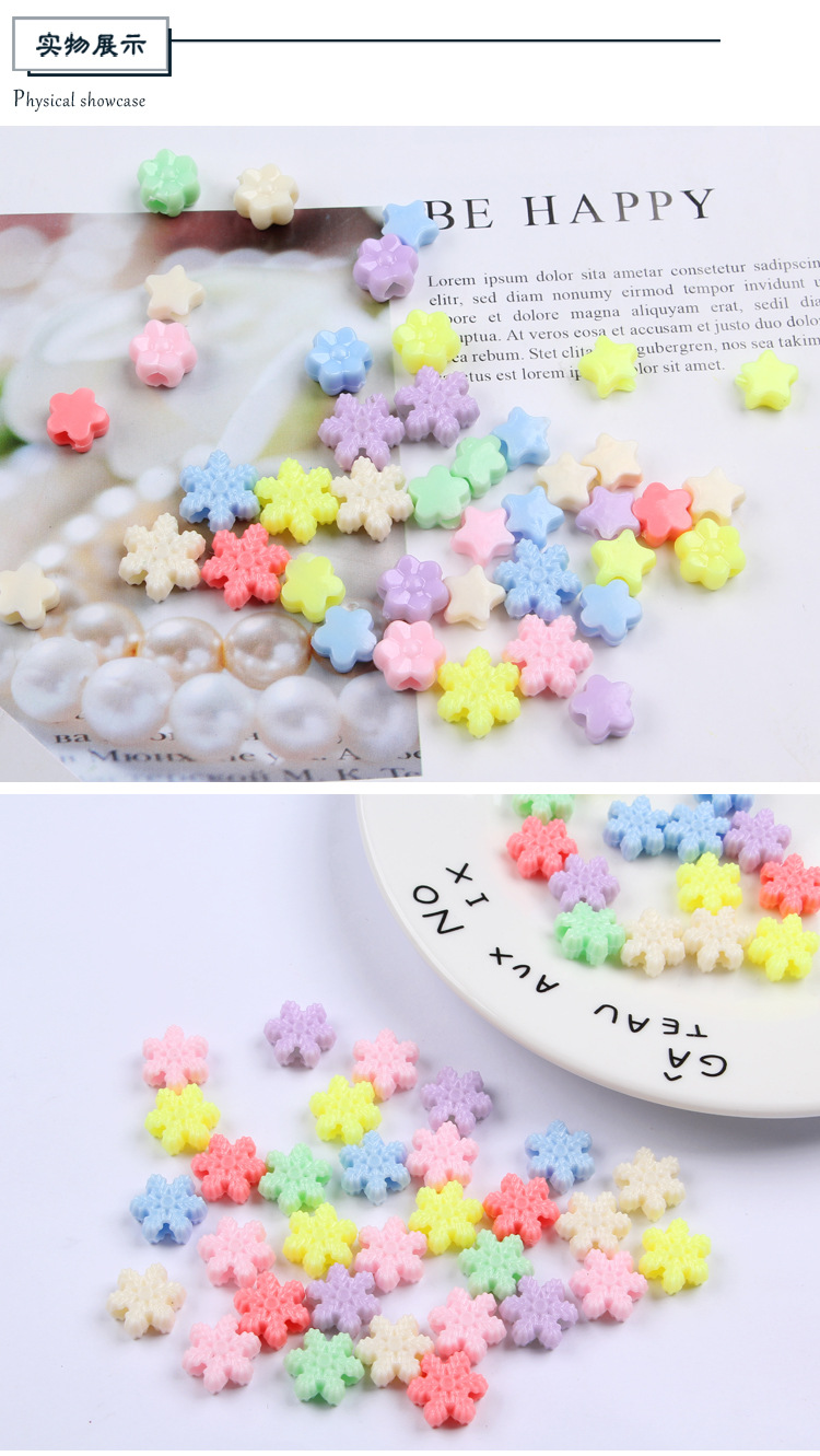 Direct sales and wholesale of four types of straight-hole and large-hole acrylic diy handcrafted beaded materials for children's educational toys detail image 5