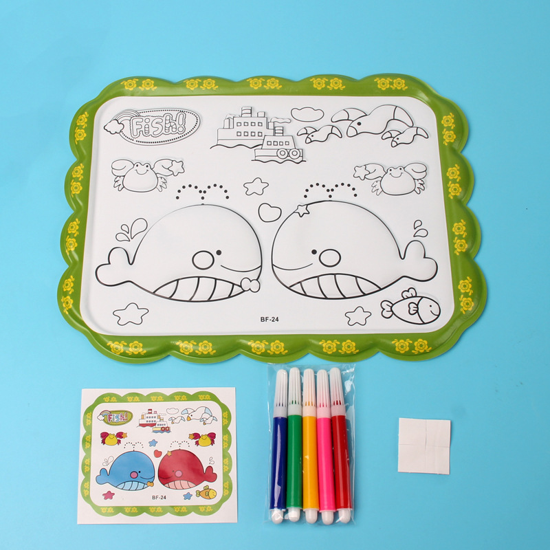 Night market factory Stall goods children colour Bump three-dimensional diy Graffiti Watercolor Coloring picture