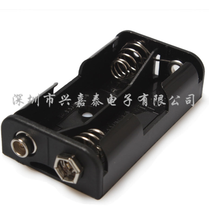 5号2节并排带9V公母扣电池盒 3V 五号二节 2AA电池座 不带线