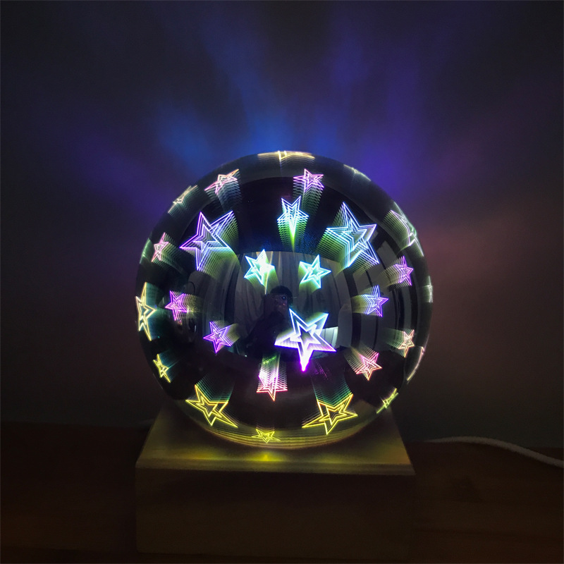 3D Colorful starry sky Magic Lamp Glass cover Night light USB Plug in Home Furnishing decorate Colorful LED Magic lamp