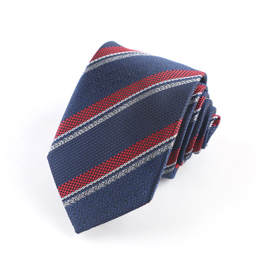 Men's formal polyester 7cm hand tie solid color striped professional business polka dot suit accessories manufacturer