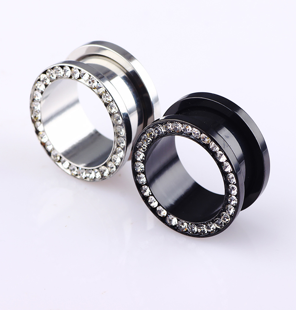 Stainless Steel Ear Stretcher Diamond Ear Expander 16mm 3 Pairs Body Piercing Jewelry detail image 9