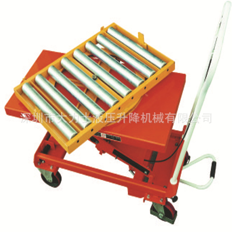 移动式旋转辊道手动升降平台车 360度旋转液压平台车 模具平台车