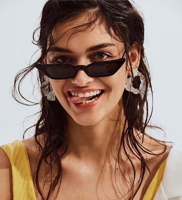 UV400 Protection, Resin Lens Material Cat Eye Glasses Style Fashion Solid Color UV400 Protection Resin Cat Eye Full Frame Women's Sunglasses