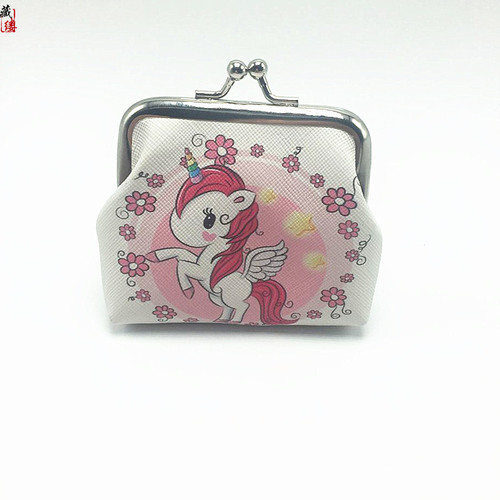 Bestselling Zero Wallet with Unicorn Print Mouth Gold Wallet for Women, Short Length Zero Wallet