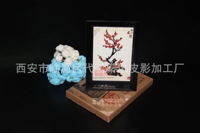 厂家直批小水晶框皮影工艺品摆台商务礼品可定制