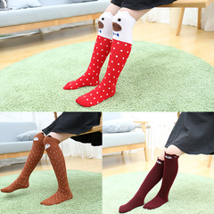 Children's 3D cartoon socks, mid-calf socks for girls, tall socks, thin cotton socks, half-calf socks, baby long socks, knee-high socks