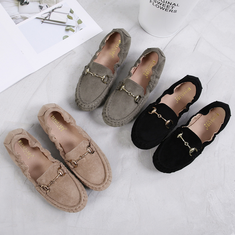 Mocasines para mujeres 2023 primavera y otoño estilo coreano versátil más tamaño de fondo suave zapatos planos para mujeres embarazadas zapatos de trabajo negro 41-43