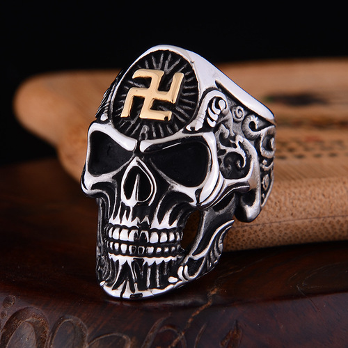 European and American skull ring men's retro hip-hop dark ring cross-border jewelry Amazon AliExpress