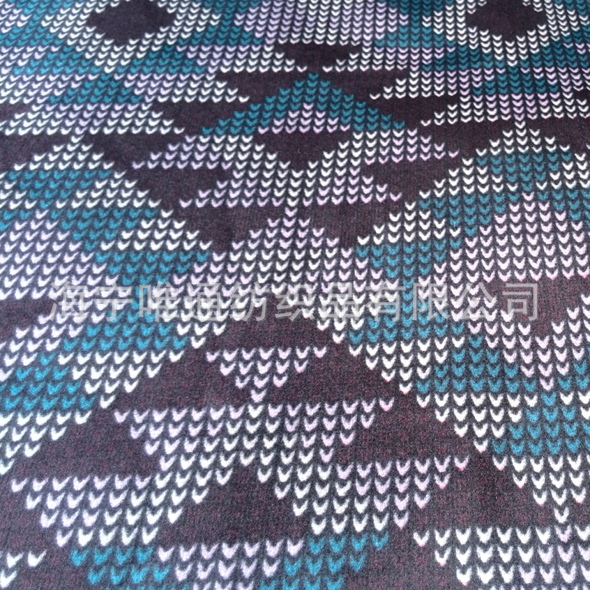 现货毛线衫印花风格丝绒布零剪批发 中东印花绒布 手工柔软装饰布