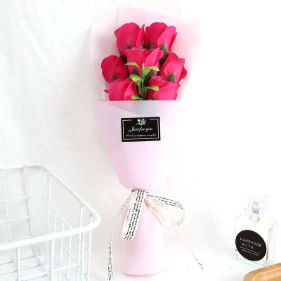 Simplicity 7 rose Bouquet of flowers simulation Soap flower Soap Flower Valentines Day gift Explosive money
