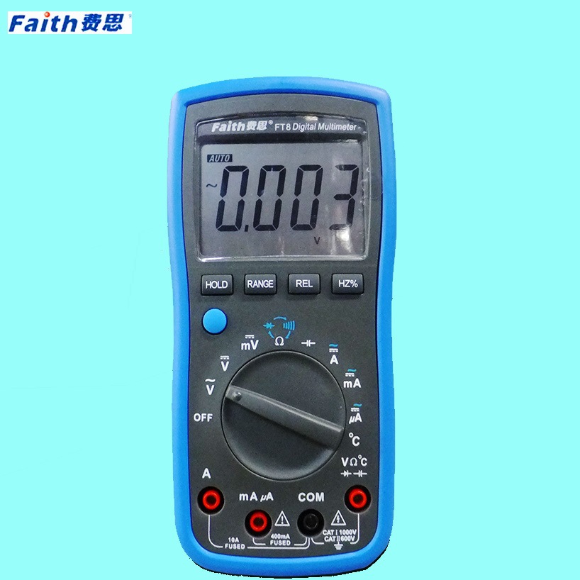 费思泰克FT8数字万用表自动程量3999位显示 多用表 三用表