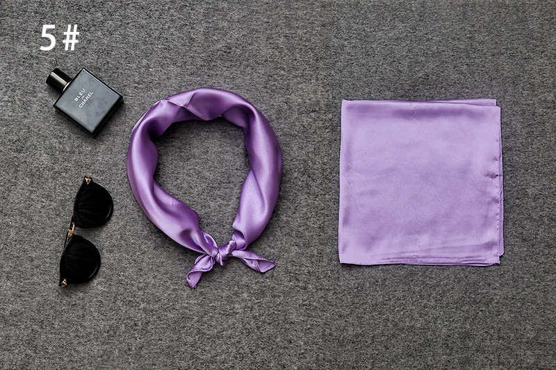 35g Weight Silk Scarf Classification Daily Occasion Women's Simple Style Solid Color Satin Printing Silk Scarf