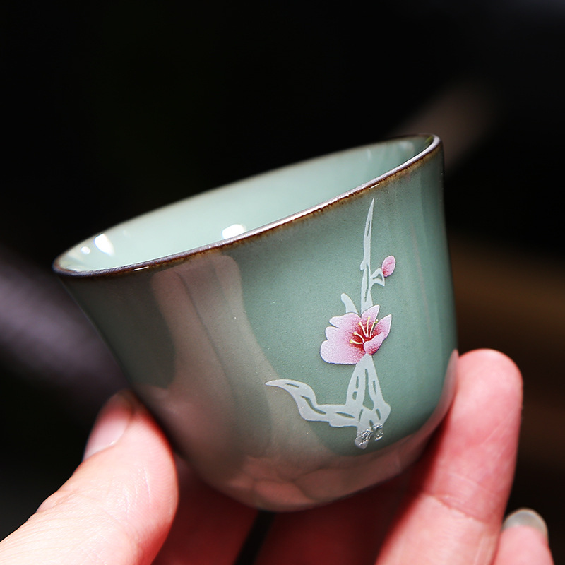 官窑陶瓷杯子品茗杯主人杯单杯茶碗功夫茶具茶盏批发礼盒定制logo|ru