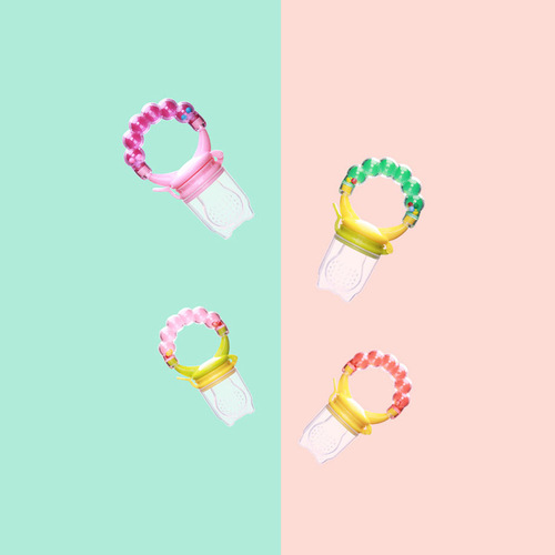 Bell bite device multi-color fruit thinner pacifier food supplement rattle chew chew nutrition manufacturer wholesale