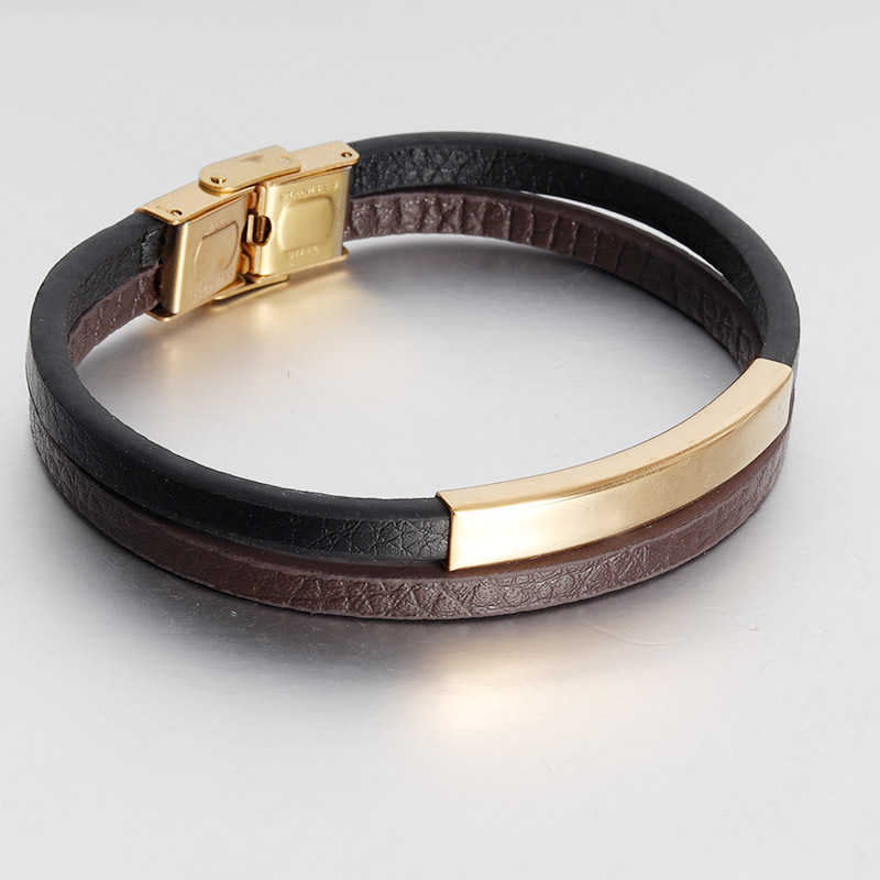 wristband, Bracelets, Bangle Classification Retro 316L Stainless Steel Titanium Steel Geometric Customization Laser Engraving Woven Chain Men Cord & Leather Bracelets