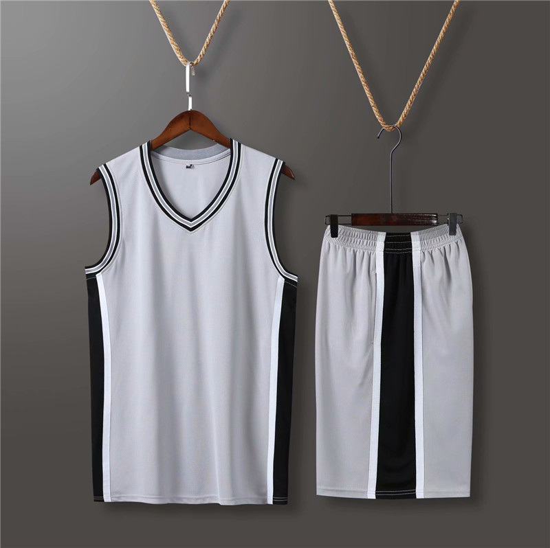 Light Spurs Basketball Suit Children Adult Suit Men's Team Competition Training Team Uniform Bilateral Bag 4XS-5XL
