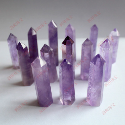 Brazil natural amethyst Crystal Column rough  polish Hexagonal prism Special Offer Place of Origin wholesale Discounted Price rough