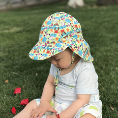 Cross-border e-commerce sun protection print sun hat Outdoor large brim sun hat European and American children's hat Quick-drying breathable hat