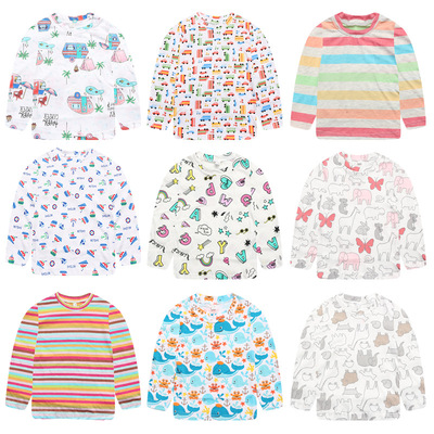 清倉款歐美新款卡通兒童長T恤 男女童裝春秋款上衣 打底衫直銷