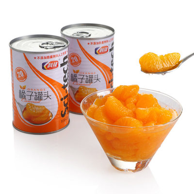 science and technology Syrup Canned orange 425 gram x12 pot Huangyan tangerine Canned fruit Orange slices blend wholesale