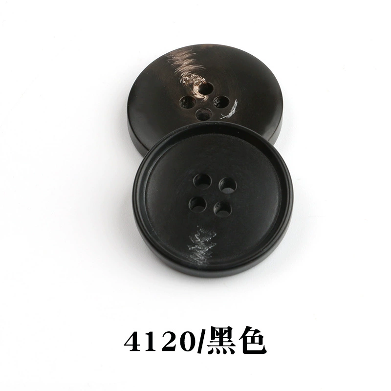 Spot wholesale resin pattern button suit button round edge four-eye coat windbreaker suit jacket button 4100