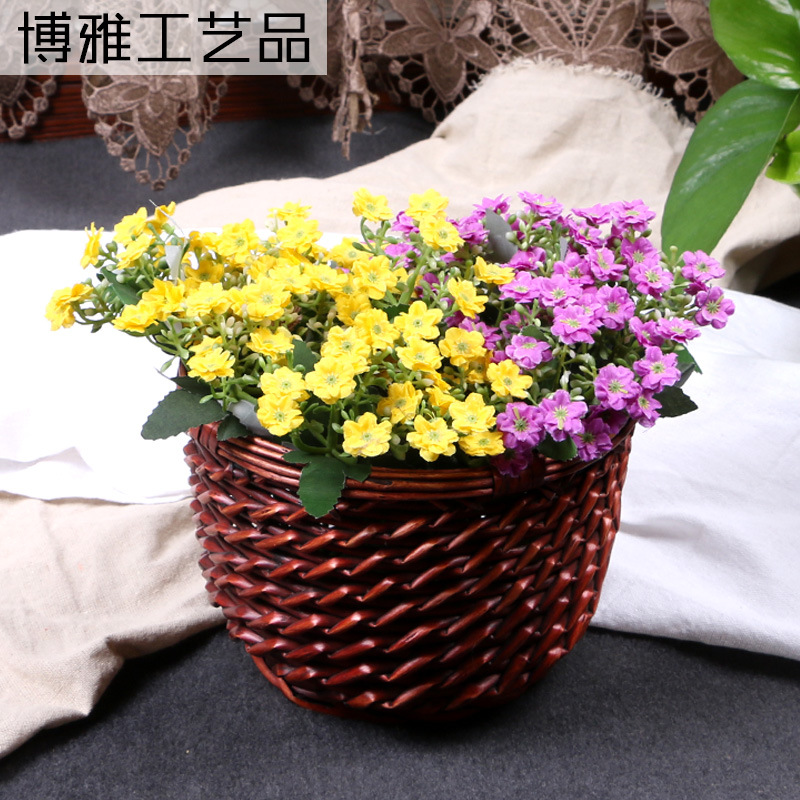 厂家直销柳编园艺花盆花篓绿萝盆水培盆多肉盆超市陈列筐茶叶篓筐