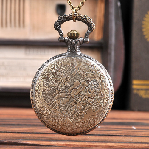 Manufacturer wholesale watch quartz pocket watch retro hollow cross border triangle cross border animation quartz pocket watch 1002