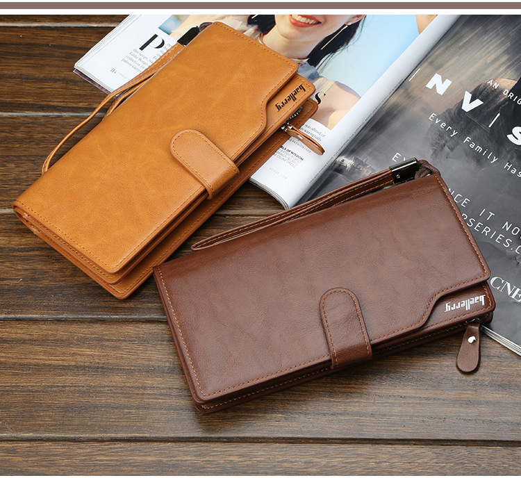 Unisex Solid Color Pu Leather Open Long Wallets display picture 2