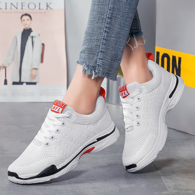 外贸飞织情侣运动鞋男新款时尚轻便学生跑步鞋潮流健身鞋白休闲鞋|ms