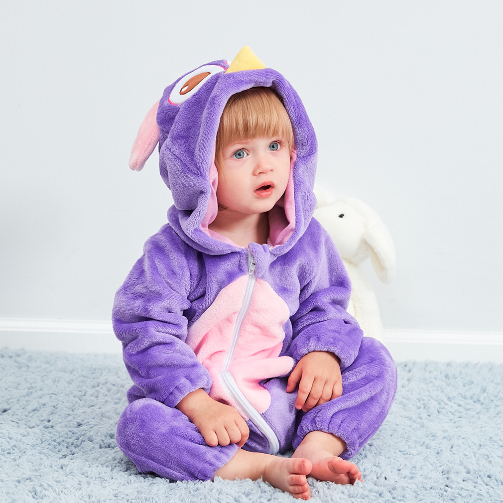 Baby Girl Animal Romper Warm Winter Pajamas