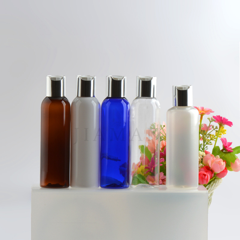 PET塑料空瓶子150ml毫升精油瓶电化铝千秋盖按压空瓶洗发水分装瓶