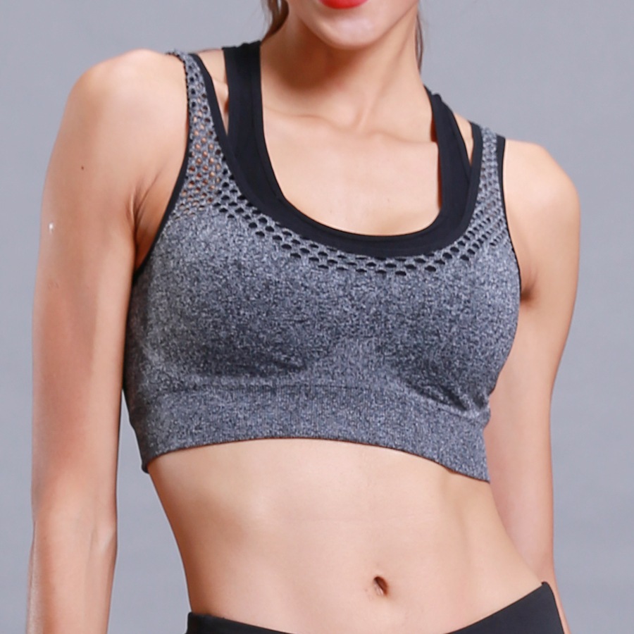 Wireless Bodybuilding Shockproof Sports False two Bras Large run yoga vest motion Underwear