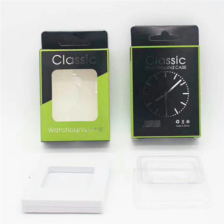 适用iwtch苹果手表保护套包装盒手表钢化玻璃膜吸塑纸盒挂钩包装