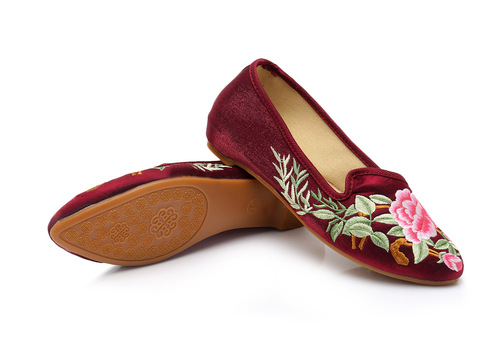 Jinfeng Yulu 2020 Ethnic Style Embroidered Shoes Satin Wedge Mule Women's Single Shoes Inner Height Increase Xiuhe Wedding Shoes