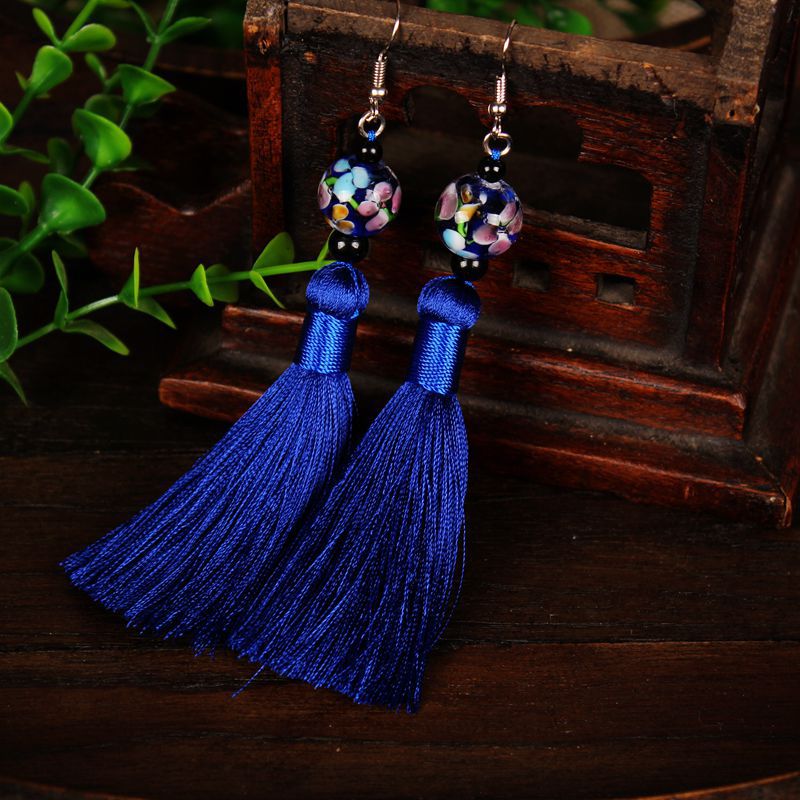 Short beach retro ethnic earrings